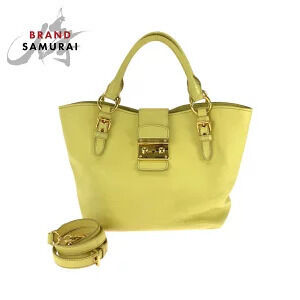 Miu Miu Madras yellow leather shoulder bag Handbag